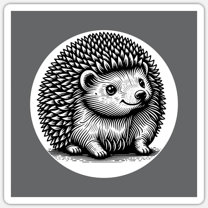 Süßer kleiner Igel - Sticker Größe S (10 x 10 cm) - Mattweiß