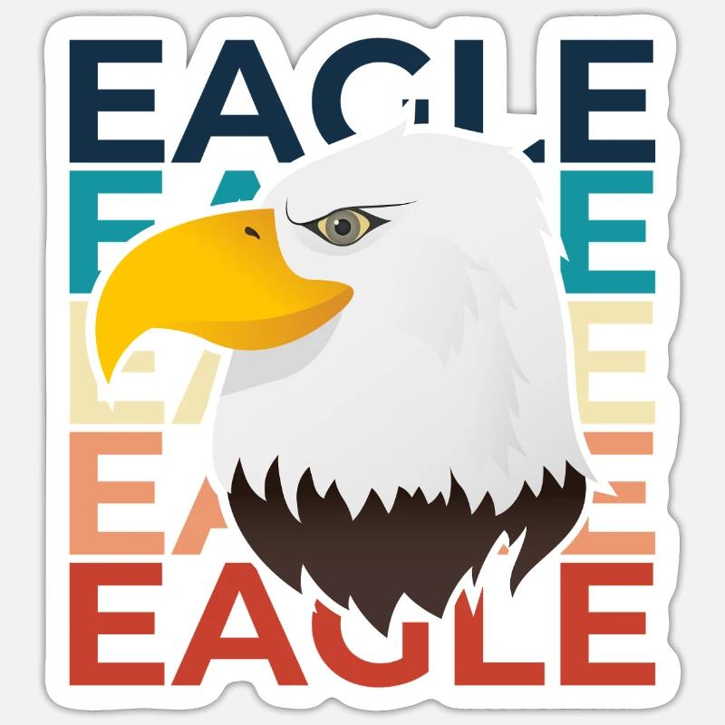 Eagle Head Design – Pride & Freedom Sticker size S (10 x 10 cm)