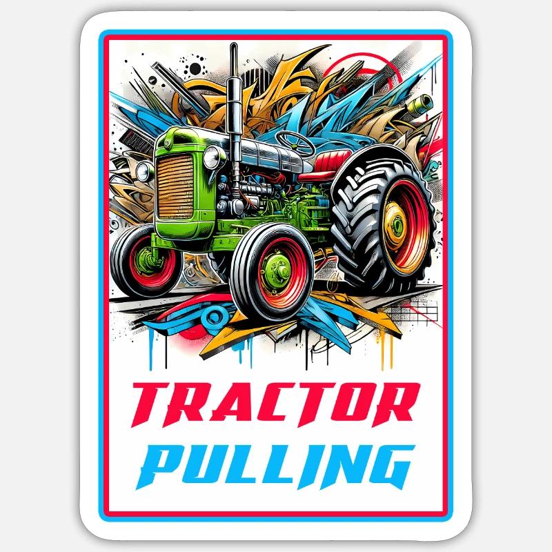 Tractor Pulling Power - Sticker size S (10 x 10 cm) - white matte