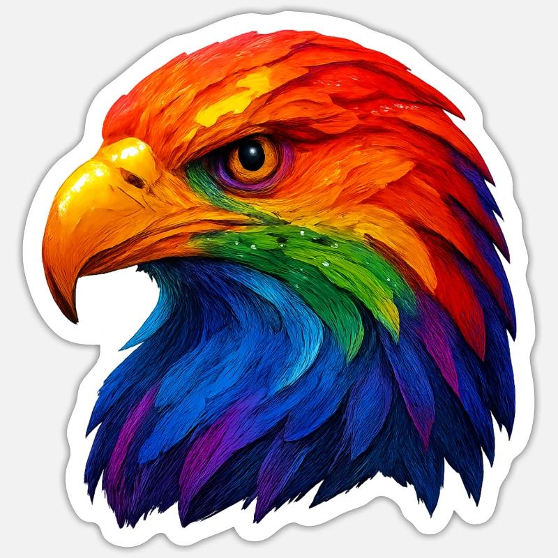Color Feather White-tailed Eagle Head Sticker size S (10 x 10 cm)