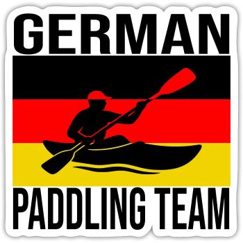 German Kayak Crew Shirt – Paddeln - Sticker Größe S (10 x 10 cm) - Mattweiß - Vorne