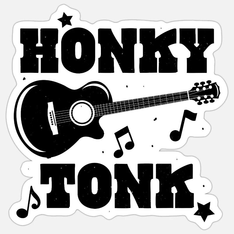 Honky Tonk - Sticker Größe S (10 x 10 cm) - Mattweiß