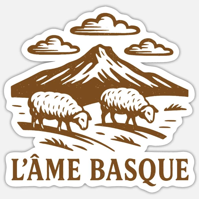L'Âme Basque rustic style - Sticker size S (10 x 10 cm) - white matte