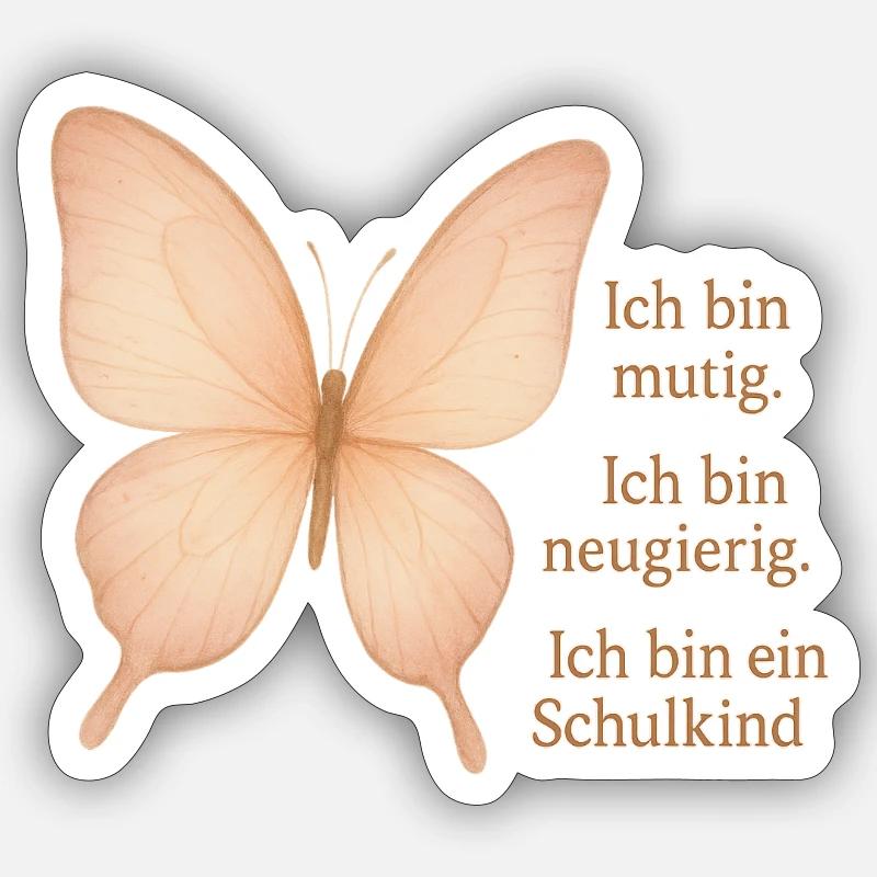 Schulkind 2025 Schmetterling Einschulung Sticker Größe S (10 x 10 cm)