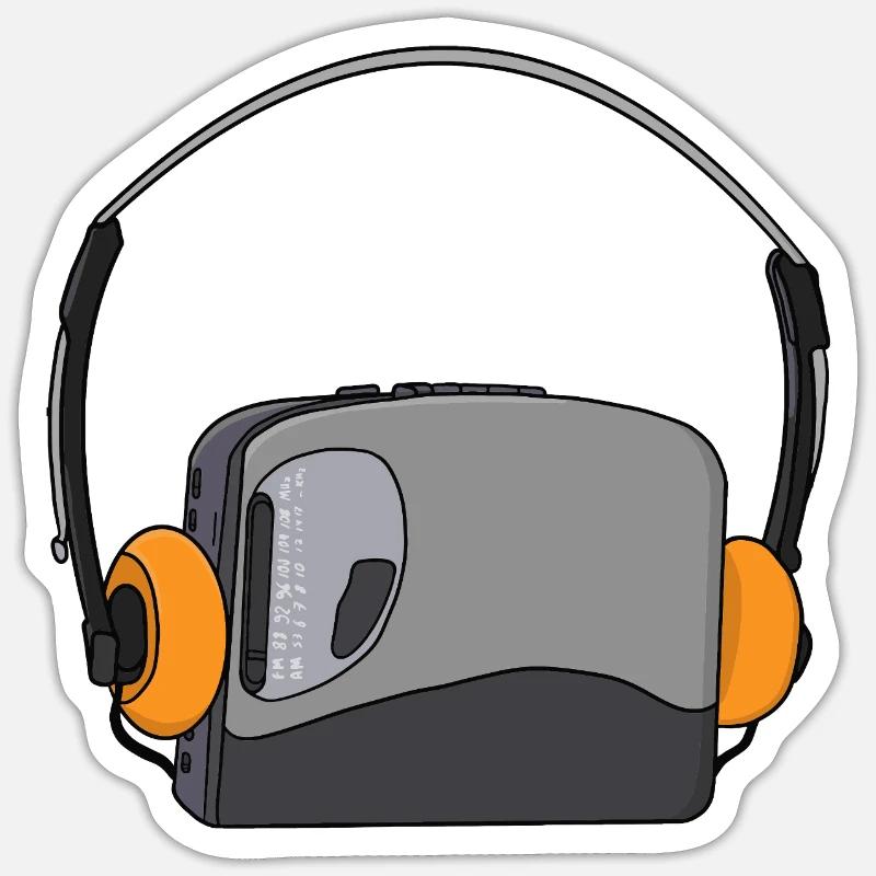 Fantastico lettore audio a cassette portatile - Sticker formato S (10 x 10 cm) - bianco opaco