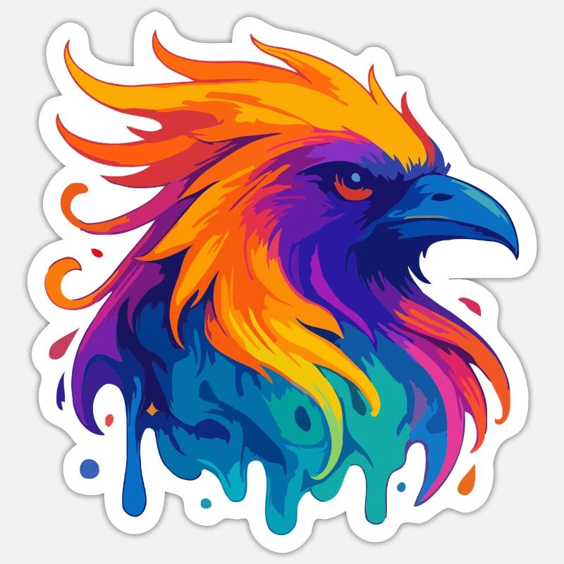 Neon Eagle - Sticker size S (10 x 10 cm) - white matte