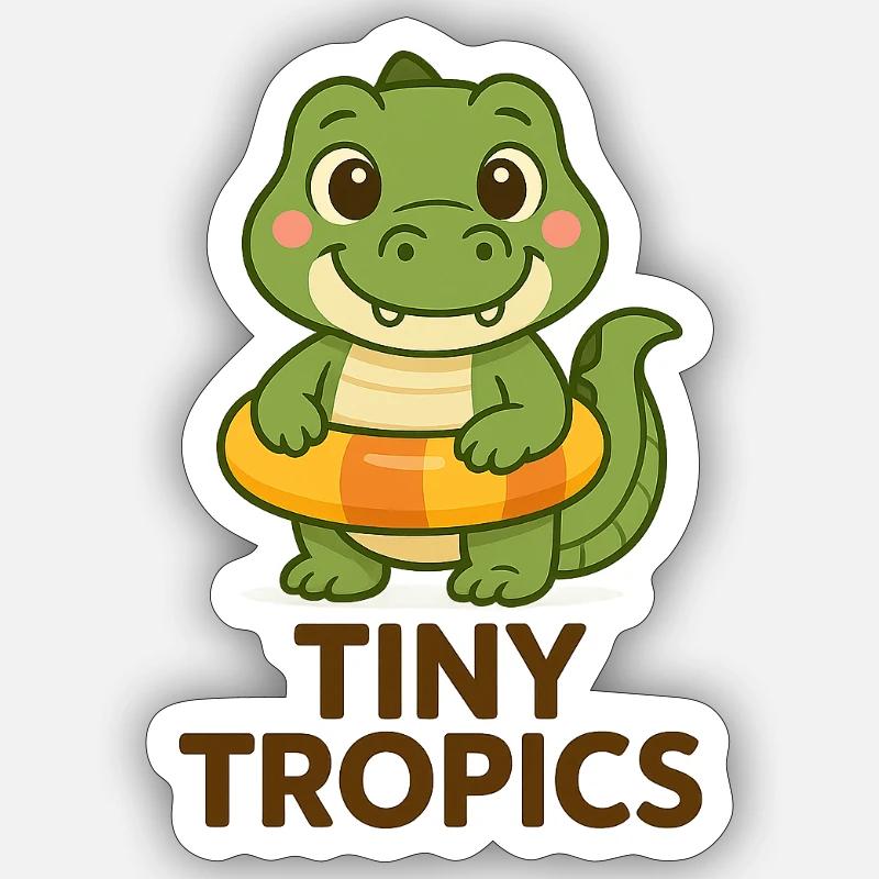 Tiny Tropics – Crocodile - Sticker size S (10 x 10 cm) - white matte