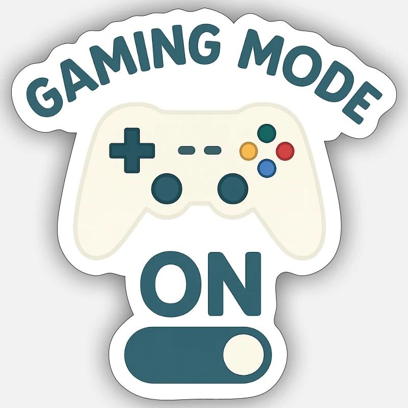 Gaming Mode On - jetzt wird gespielt Sticker Größe S (10 x 10 cm)