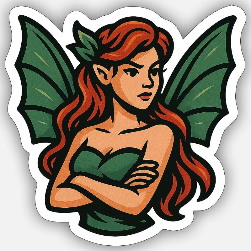 Fée Dragon - Sticker taille S (10 x 10 cm) - blanc mat