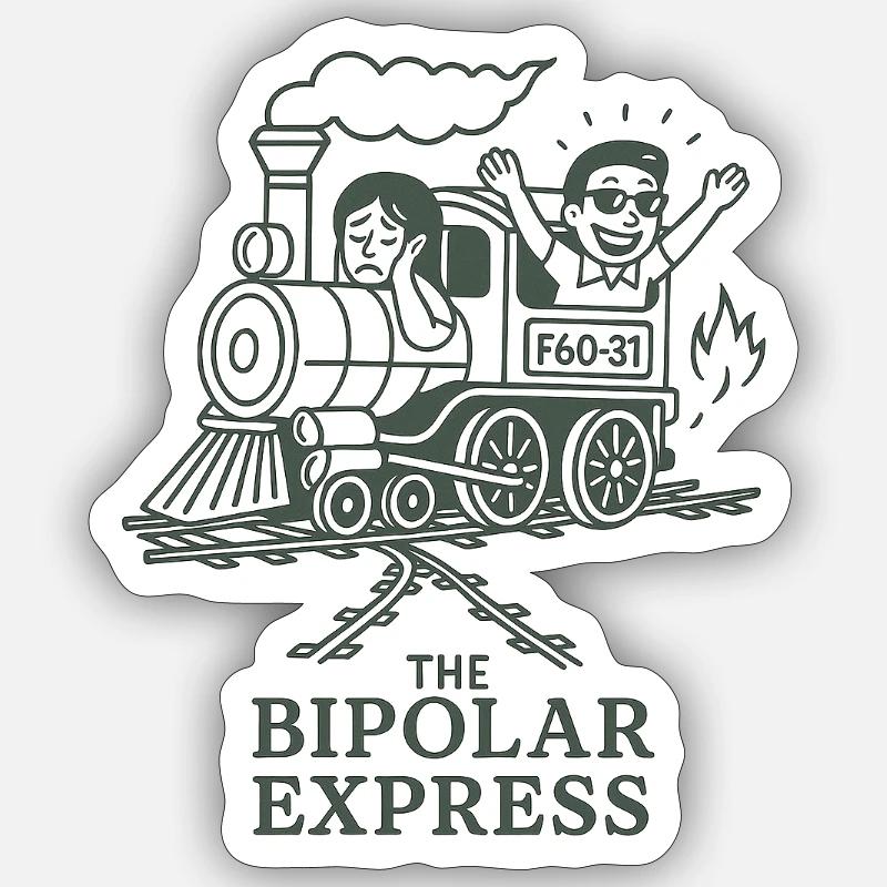 Bipolar Express - Sticker size S (10 x 10 cm) - white matte