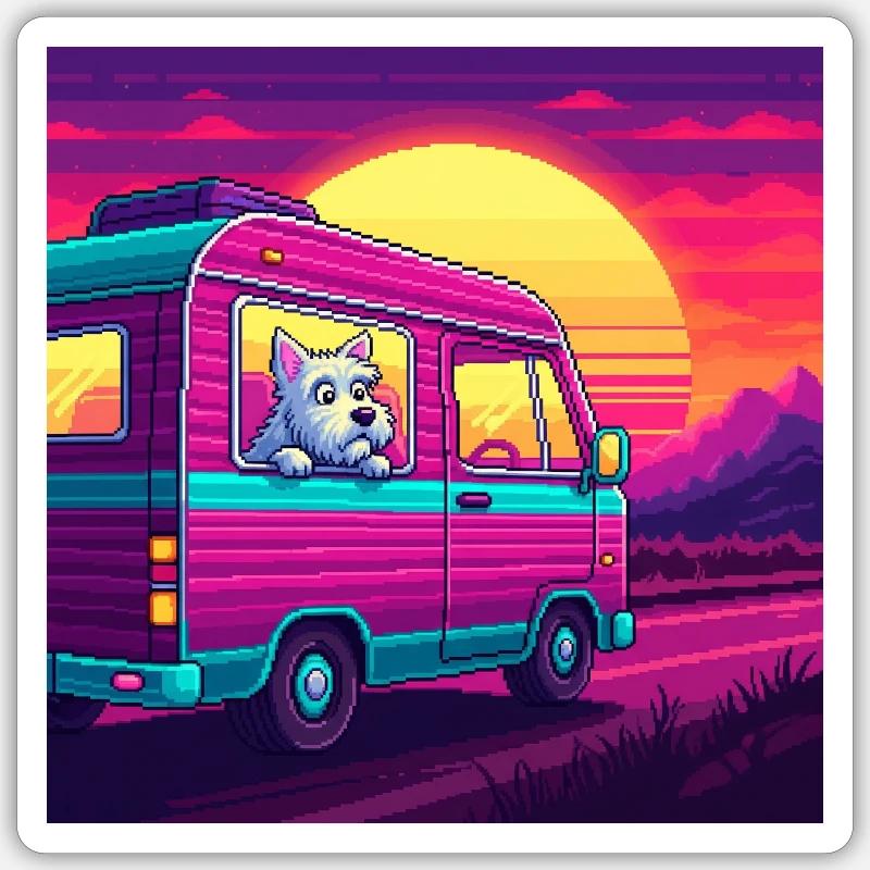 Camper 71 - Sticker size S (10 x 10 cm) - white matte