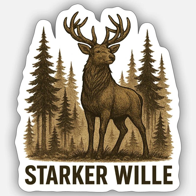 Strong will - Sticker size S (10 x 10 cm) - white matte