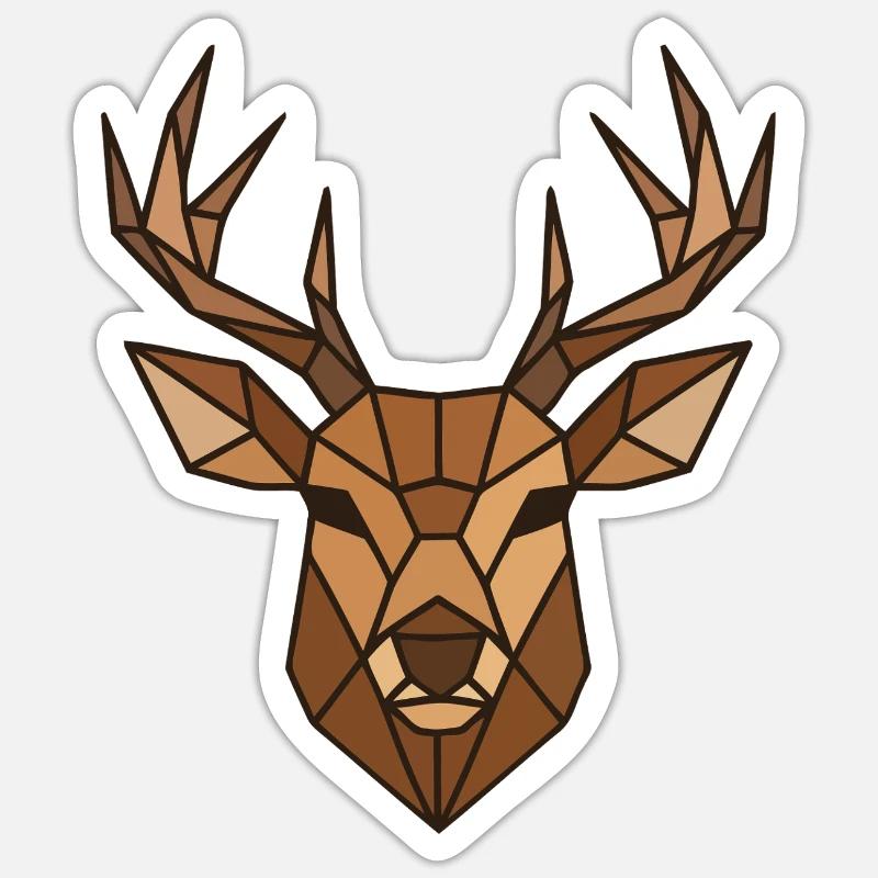 Polygone Cerf Sticker taille S (10 x 10 cm)