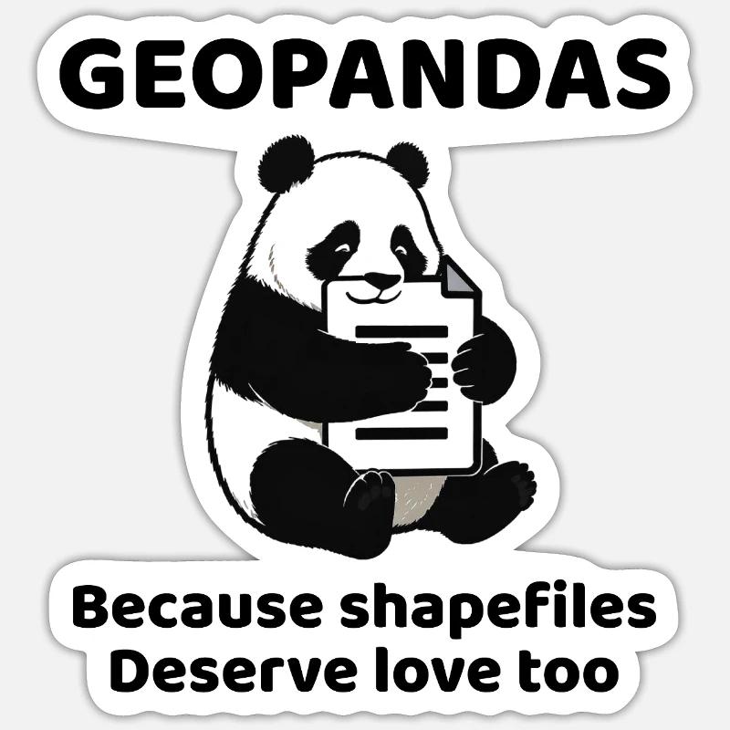 GeoPandas Shapefiles GIS Python Data Love Sticker size S (10 x 10 cm)