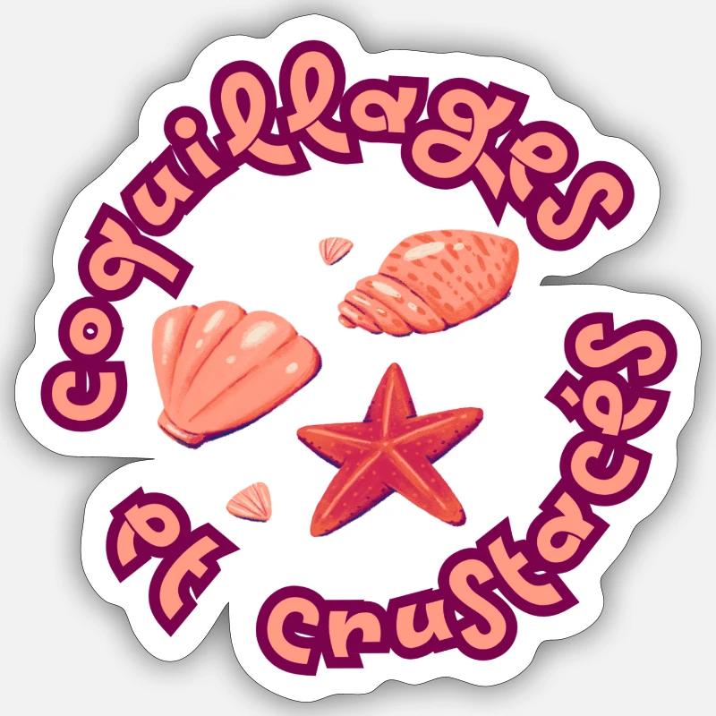 Shellfish and Crustaceans Sticker size S (10 x 10 cm)
