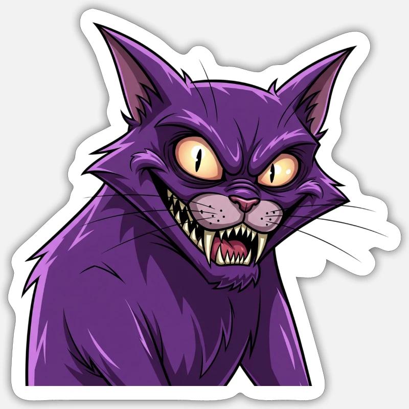 Chat effrayant Sticker taille S (10 x 10 cm)