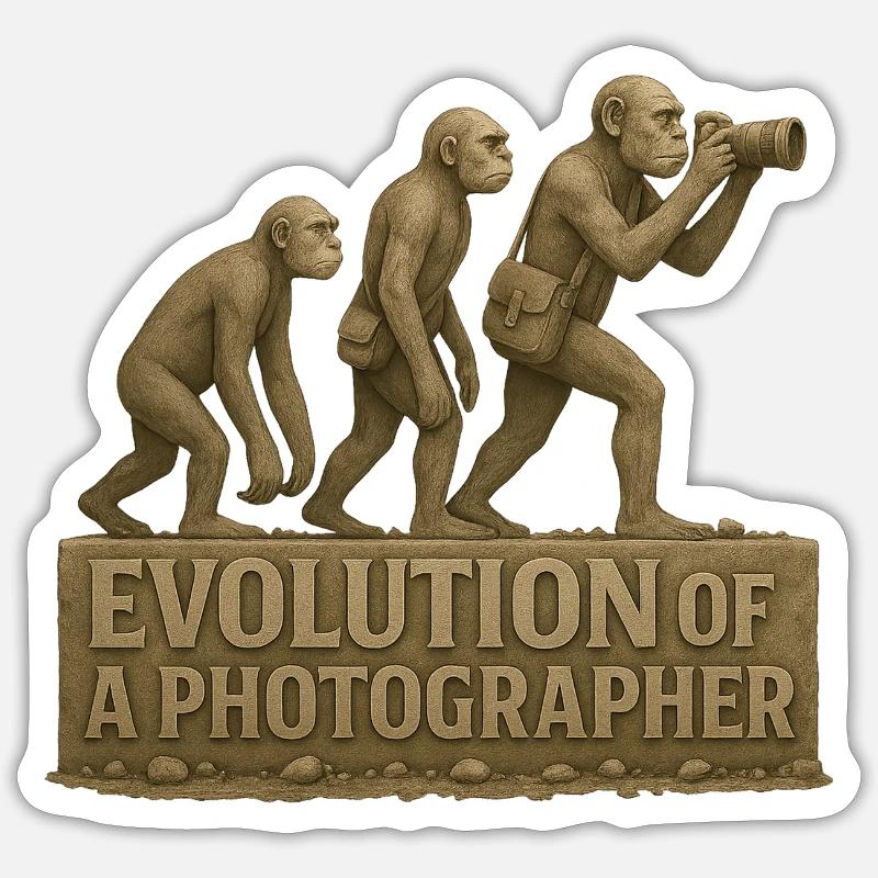 Évolution d’un photographe Sticker taille S (10 x 10 cm)