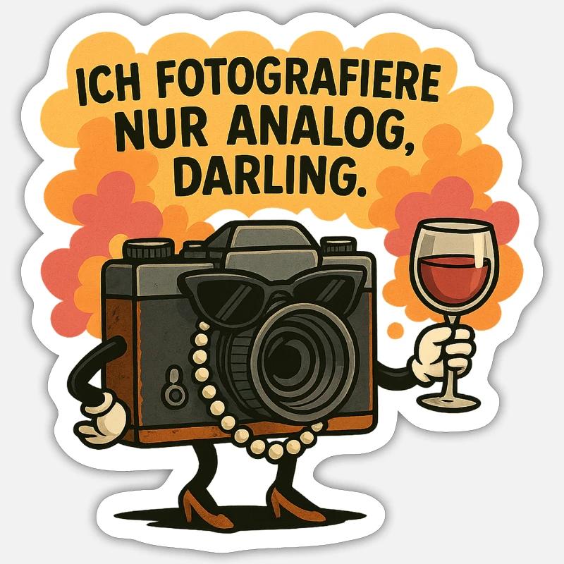 Analog Darling - Sticker size S (10 x 10 cm) - white matte