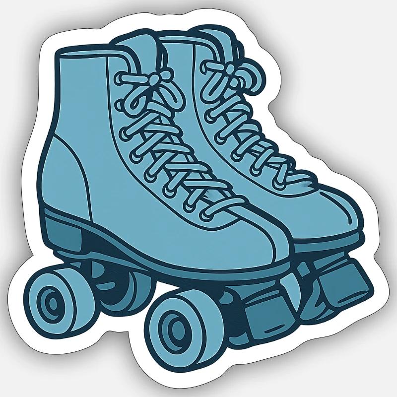 Rollschuhe - Sticker Größe S (10 x 10 cm) - Mattweiß