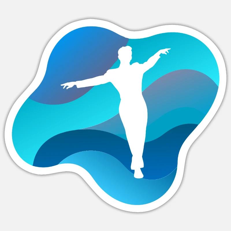 Danse Danse Couple - Sticker taille S (10 x 10 cm) - blanc mat