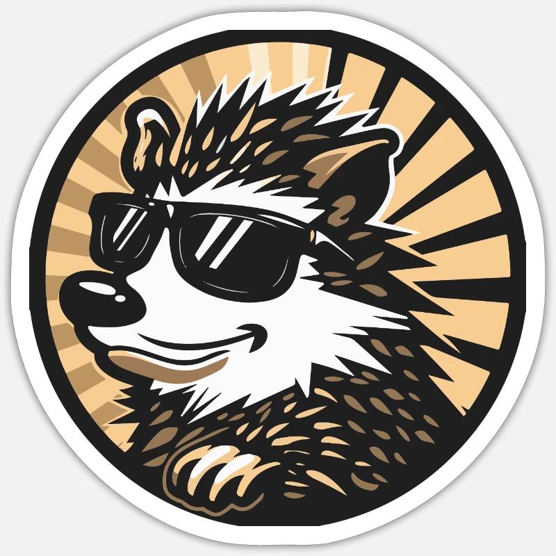 Igel Comic Cool - Sticker Größe S (10 x 10 cm) - Mattweiß
