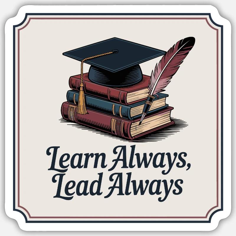 Apprendre toujours, diriger toujours - Sticker taille S (10 x 10 cm) - blanc mat