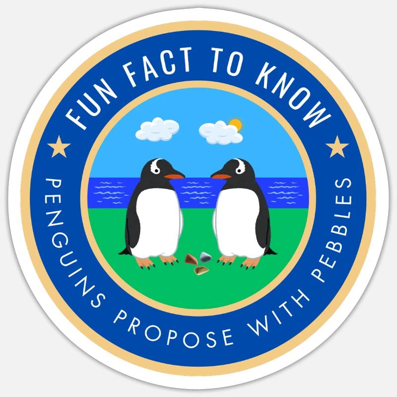 Penguins propose with pebbles Sticker size S (10 x 10 cm)