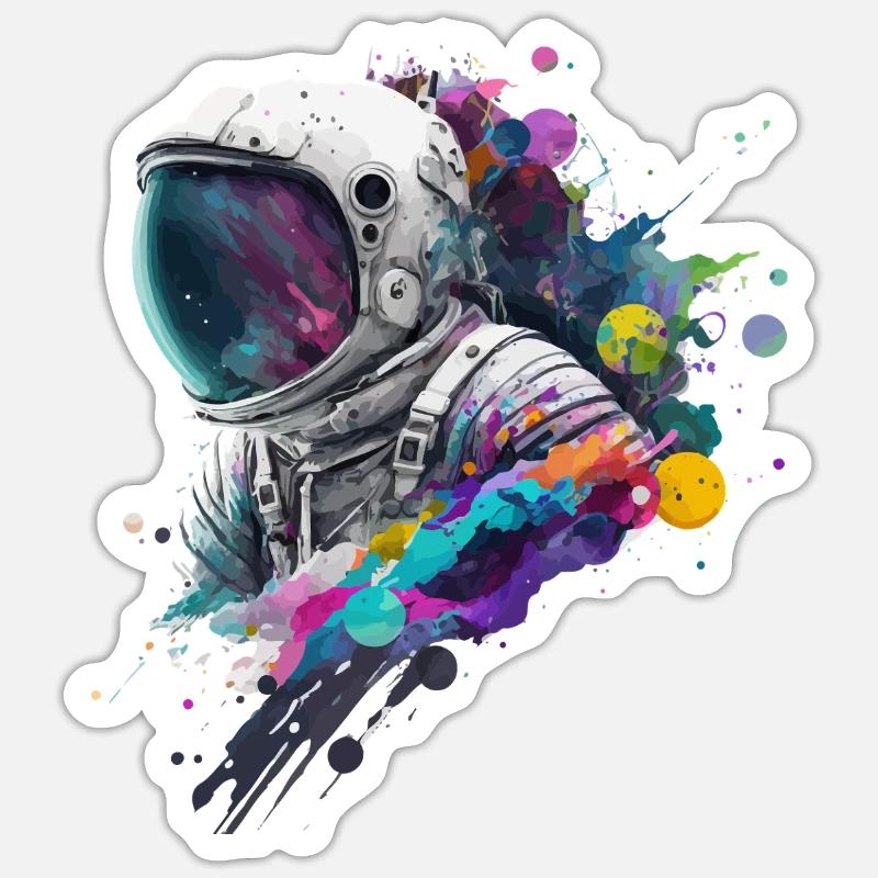 Couleur Astronaute - Sticker taille S (10 x 10 cm) - blanc mat