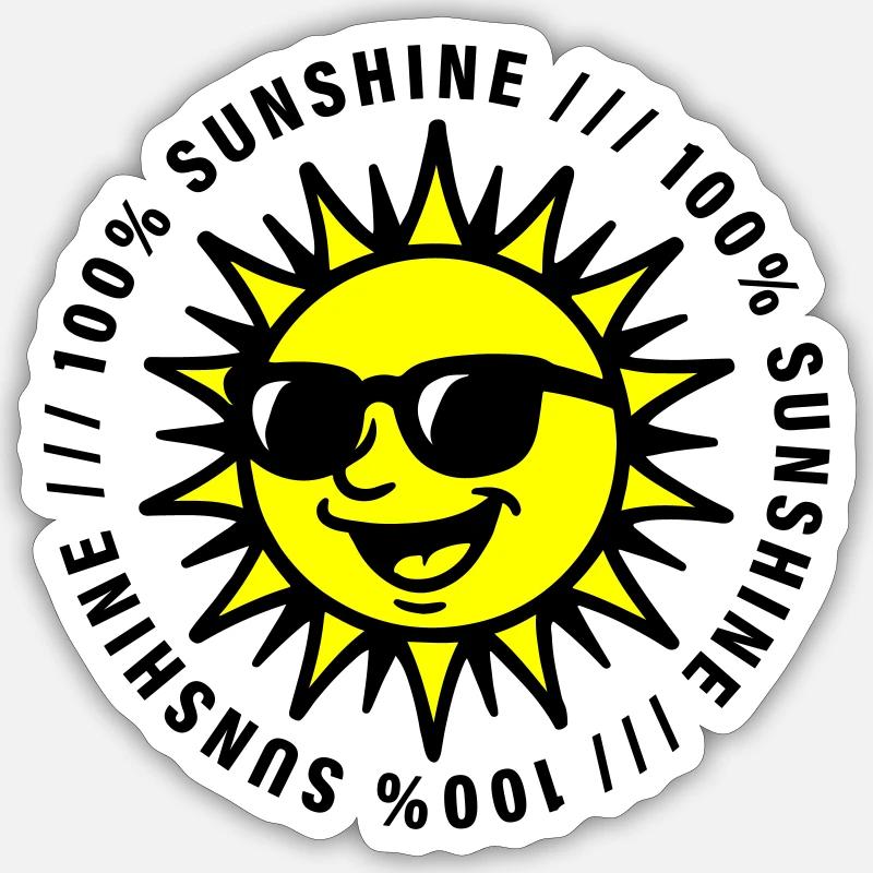 Sunshine Sun Funny - Sticker size S (10 x 10 cm) - white matte