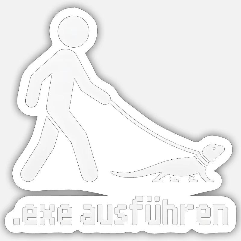 Programmierer Informatiker EXE Ausführen Sticker Größe S (10 x 10 cm)
