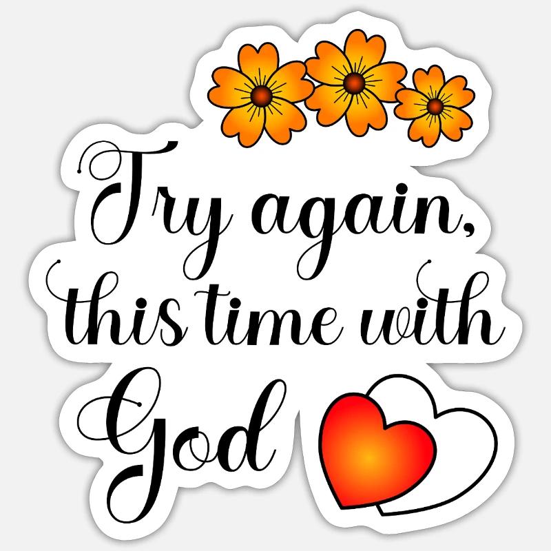Try again - Sticker Größe S (10 x 10 cm) - Mattweiß
