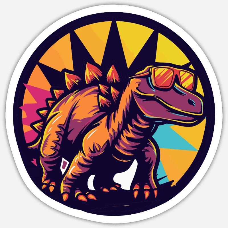 Dinosaurier stegosaurus Comic - Sticker Größe S (10 x 10 cm) - Mattweiß
