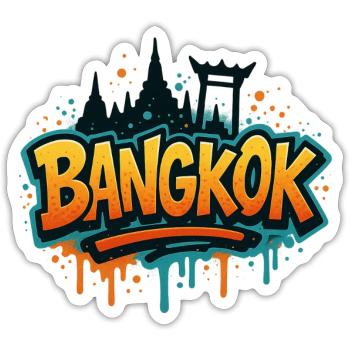 Bangkok Thailand Design - Sticker Größe S (10 x 10 cm) - Mattweiß - Vorne