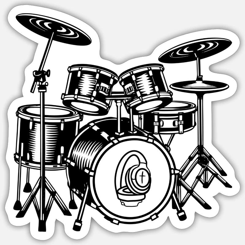 Drums with Audio Update Logo Sticker size S (10 x 10 cm)