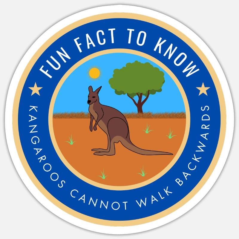 Kangaroos cannot walk backwards Sticker size S (10 x 10 cm)