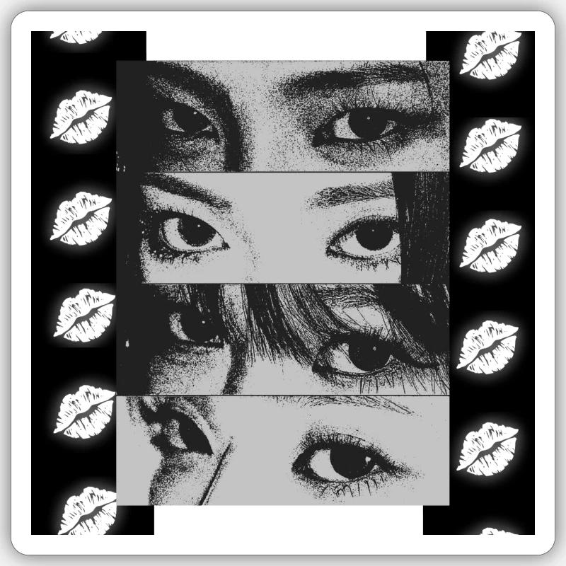Staring Lips Sticker size S (10 x 10 cm)