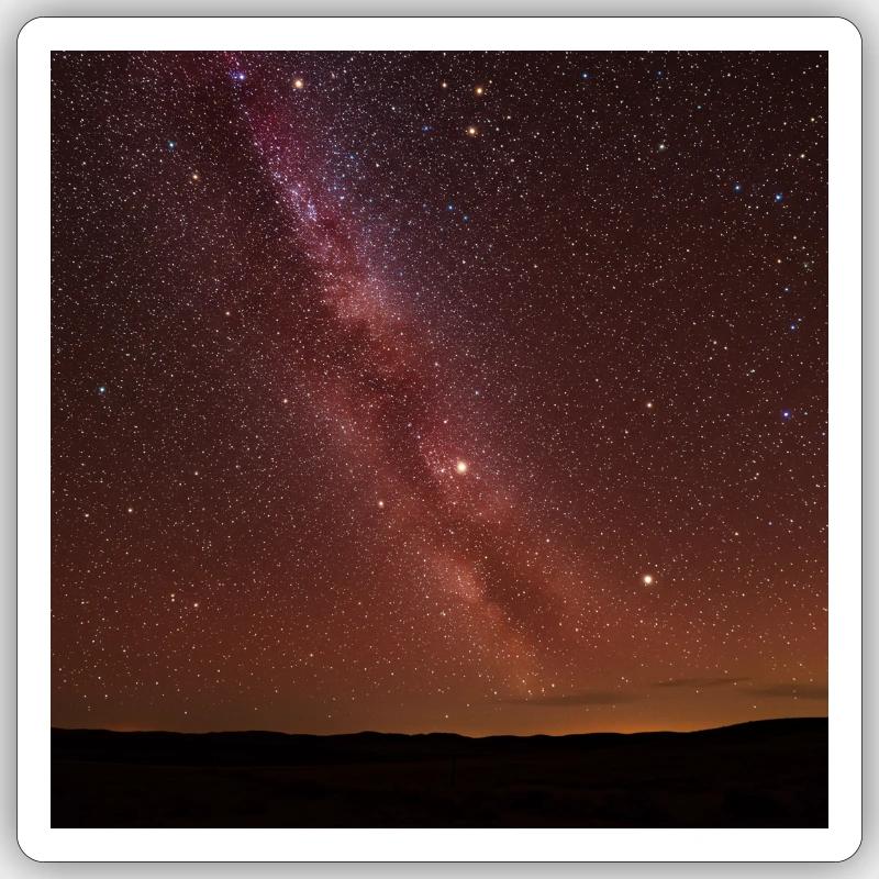 Starry sky comparison image Sticker size S (10 x 10 cm)