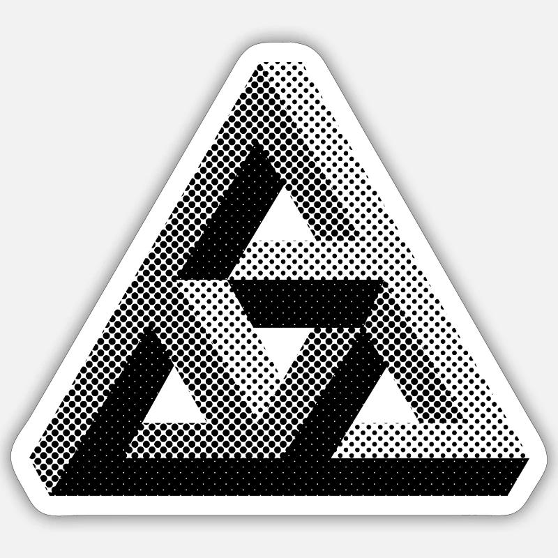Optical Illusions Design Triangle - Sticker size S (10 x 10 cm) - white matte