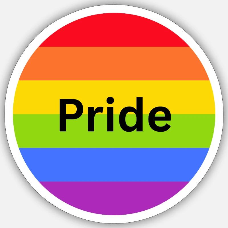 Drapeau de la fierté - Sticker taille S (10 x 10 cm) - blanc mat