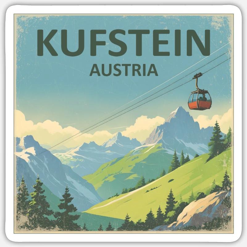 Kufstein - Sticker taille S (10 x 10 cm) - blanc mat
