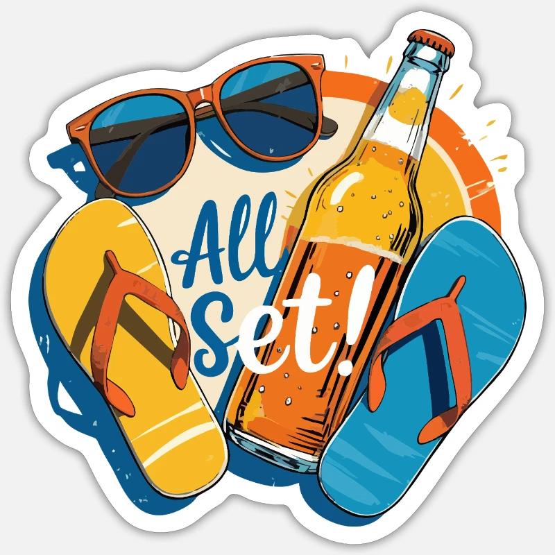 Sommer - Sticker Größe S (10 x 10 cm) - Mattweiß