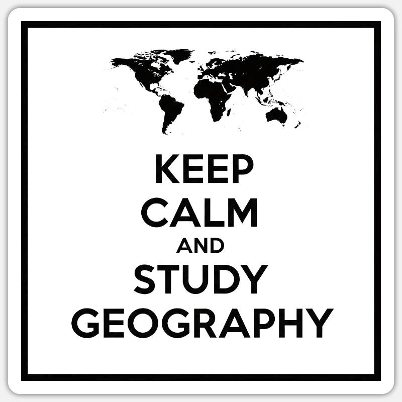 keep calm and study geography Sticker taille S (10 x 10 cm)
