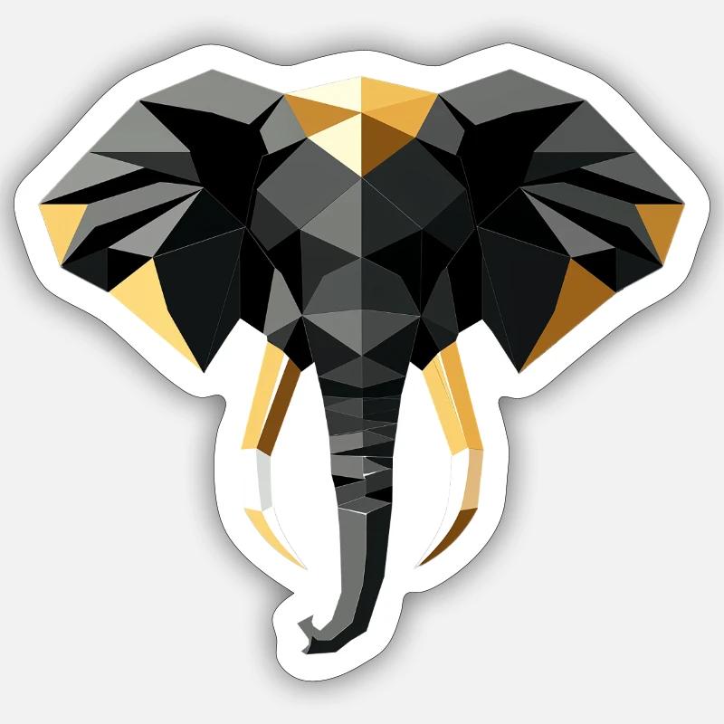 Elephant Low Poly Design Sticker size S (10 x 10 cm)
