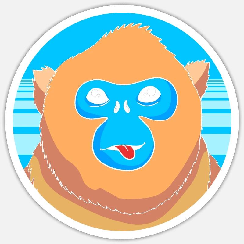 Snub-nosed monkey Monkey Chimpanzee - Sticker size S (10 x 10 cm) - white matte