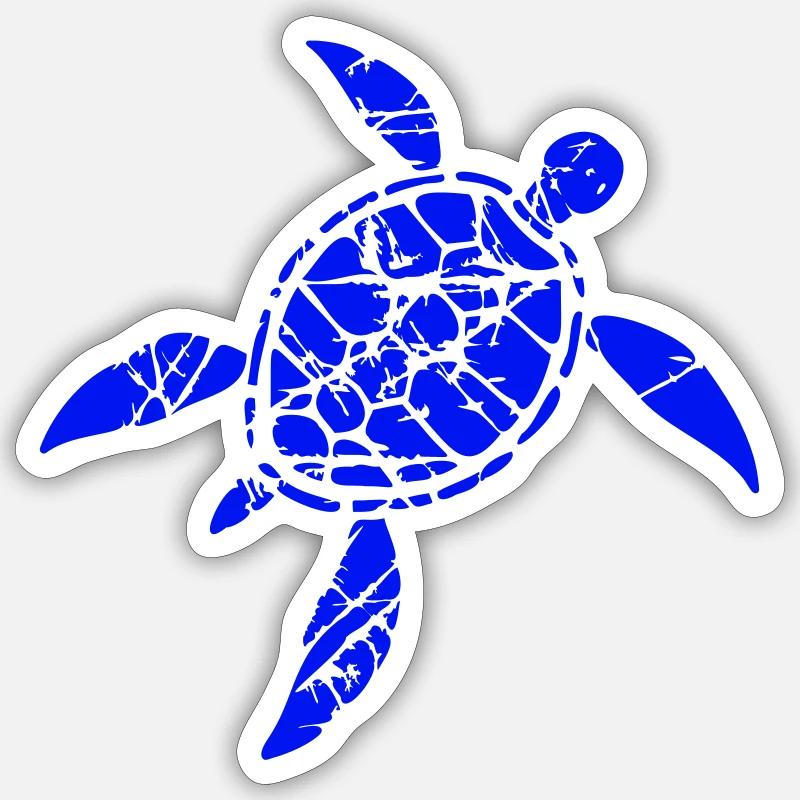 Turtle Pattern Cracks Scratches Vintage Retro Sticker size S (10 x 10 cm)