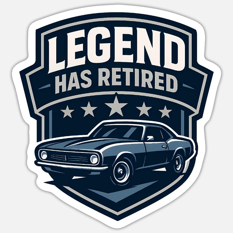 Legend Has Retired - Sticker taille S (10 x 10 cm) - blanc mat
