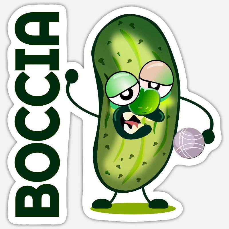 Concombre Boccia - Sticker taille S (10 x 10 cm) - blanc mat