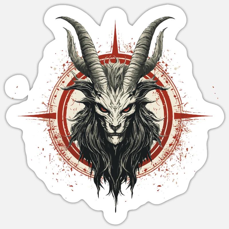 Goat head - Sticker size S (10 x 10 cm) - white matte