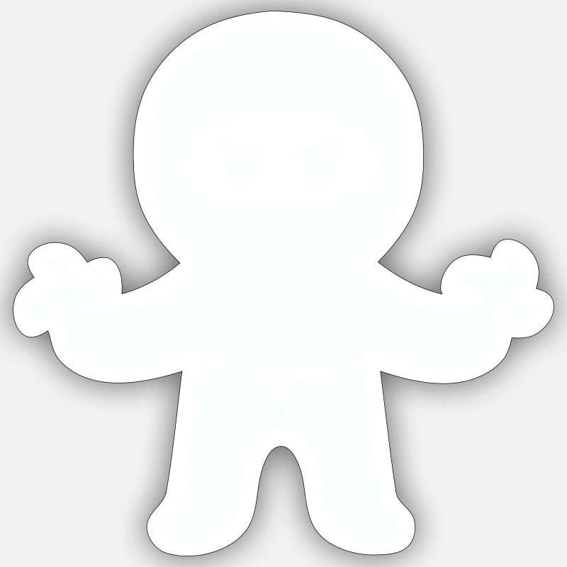 Ninja 1 - Sticker size S (10 x 10 cm) - white matte