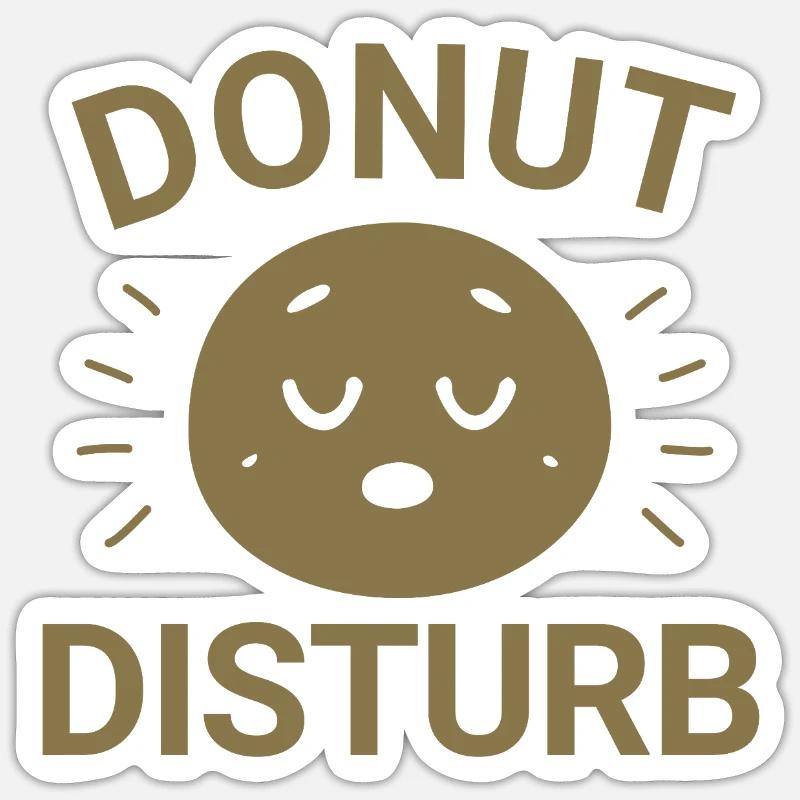 Donut Disturb - Sticker taille S (10 x 10 cm) - blanc mat